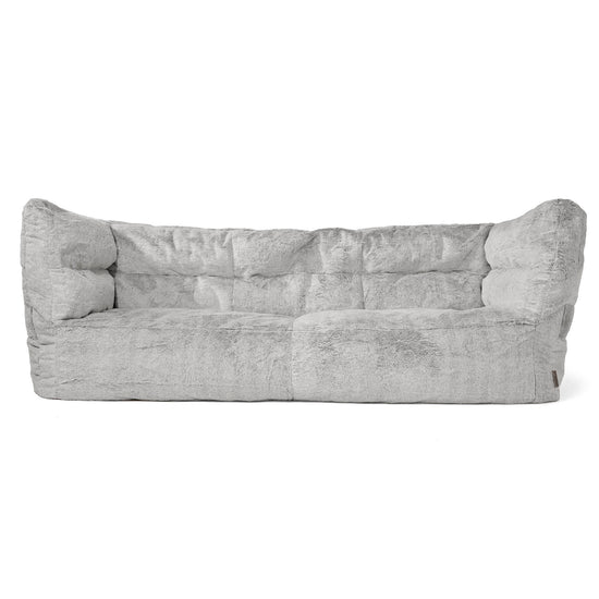 3-Sitzer Louis Sitzsacksofa - Kaninchen Kunstfell Hellgrau 01