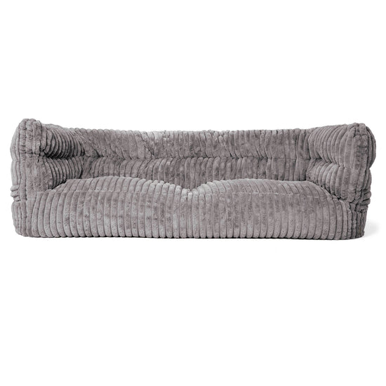3-Sitzer Louis Sitzsacksofa - Ultra Plüsch Cord Grau 01