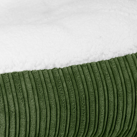 Medium Slouchy Hundebett - Sherpa & Cord Nadelwaldgrün 03
