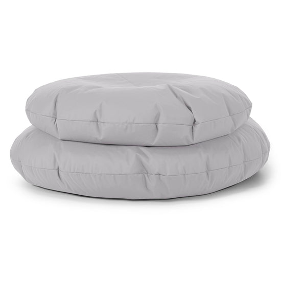 Flexforma Runder Kinder-Sitzsack als Bodenkissen 2-14 Jahre - Pflegeleicht Silber 03