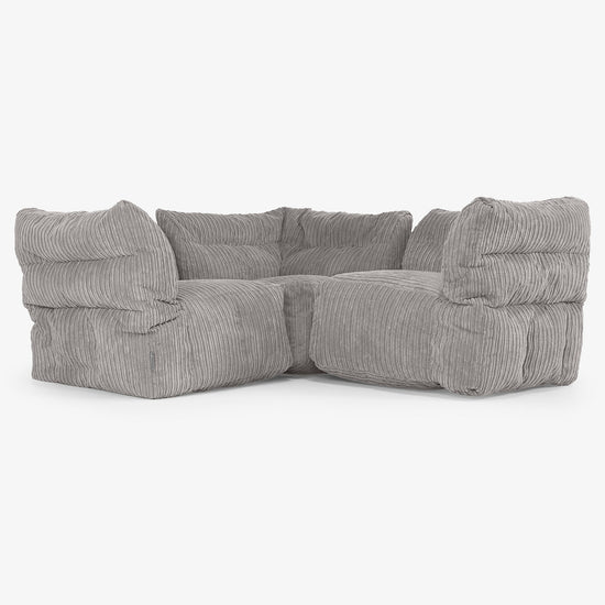 3-Sitzer Modulares Ecksofa-Set - Cord Graphitgrau 01