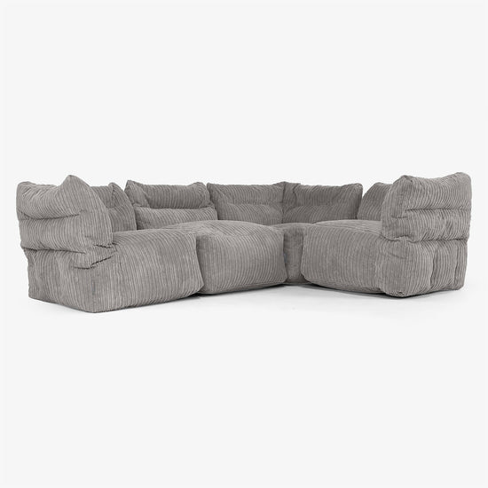4-Sitzer Modulares Ecksofa-Set - Cord Graphitgrau 01