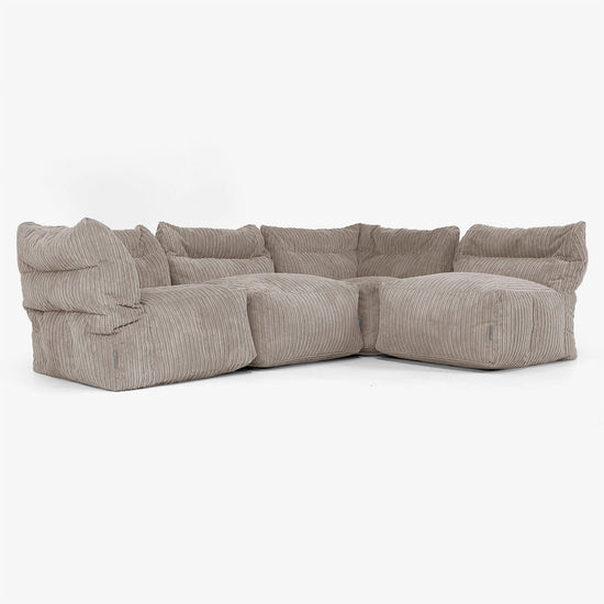 4-Sitzer Modulares Sofa-Set - Cord Beigegrau 04
