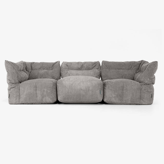 3-Sitzer Modulares Sofa-Set - Cord Graphitgrau 01