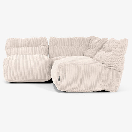 3-Sitzer Modulares Sofa-Set ohne Armlehnen - Cord Elfenbein 02
