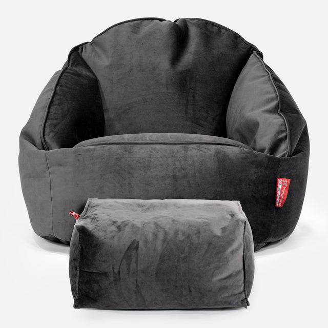 Bubble Sitzsack Sessel - Samt Schiefergrau  02