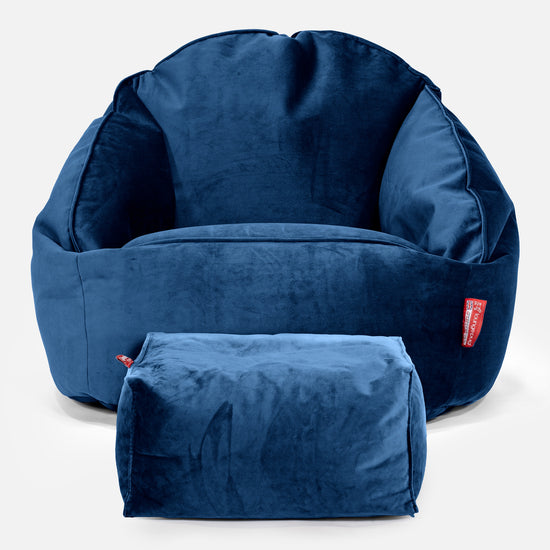 Bubble Sitzsack Sessel - Samt Marineblau 02