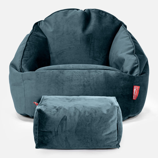 Bubble Sitzsack Sessel - Samt Türkis 02