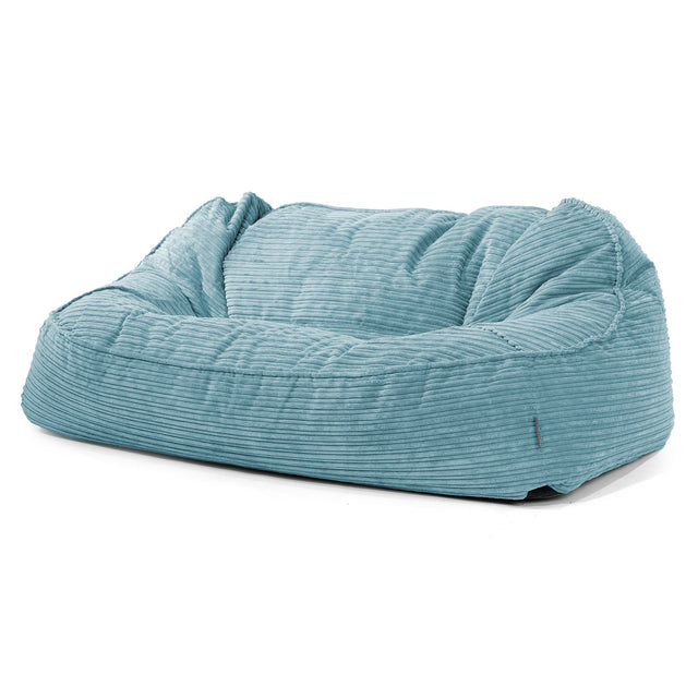 Das Slouchy XXL Sitzsack Sofa - Cord Türkis 01
