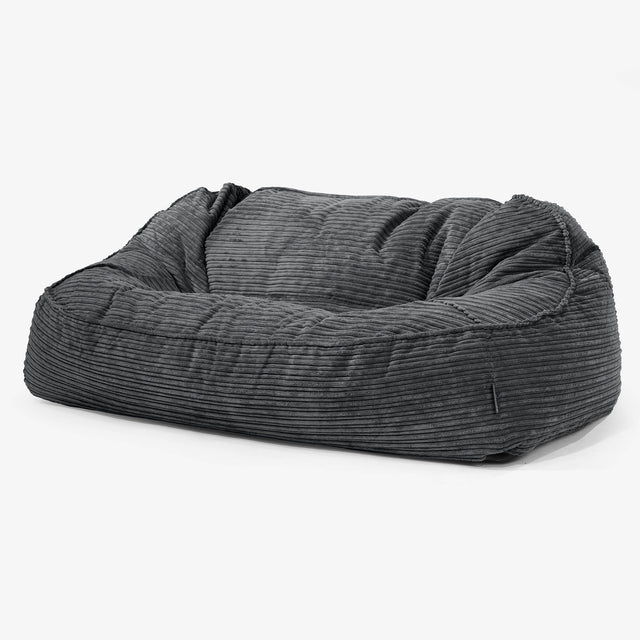 Das Slouchy XXL Sitzsack Sofa - Cord Schwarz 01