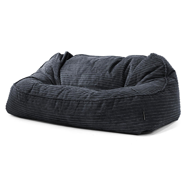Das Slouchy XXL Sitzsack Sofa - Cord Schwarz 01