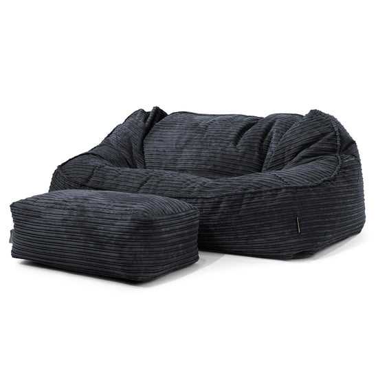 Das Slouchy XXL Sitzsack Sofa - Cord Schwarz 02