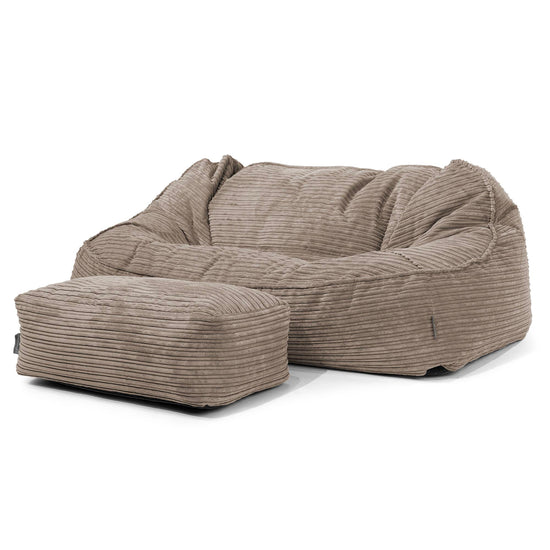 Das Slouchy XXL Sitzsack Sofa - Cord Beigegrau 02