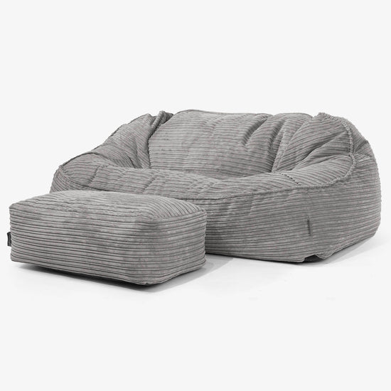 Das Slouchy XXL Sitzsack Sofa - Cord Graphitgrau 02
