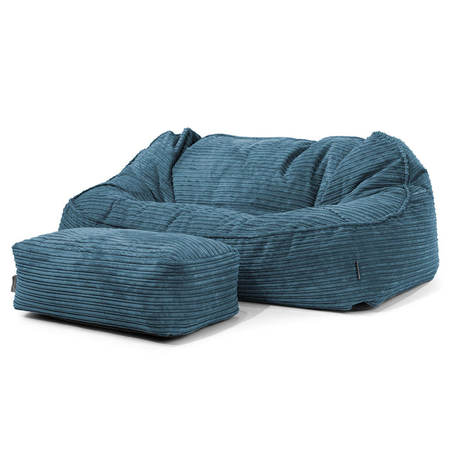 Das Slouchy XXL Sitzsack Sofa - Cord Marineblau 02