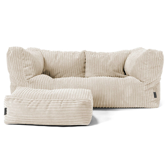 2-Sitzer Albert Sitzsacksofa - Cord Creme 02