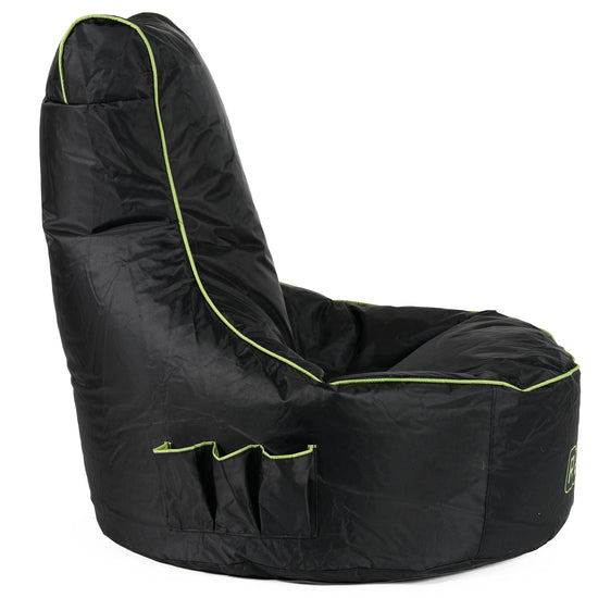 Gaming Sitzsack im Autositz-Stil - Schwarz / Grün 03