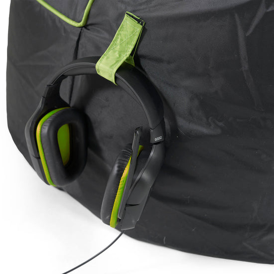 Gesteppter Gaming Sitzsack - Schwarz / Grün 04