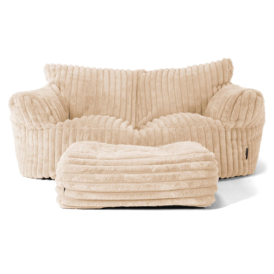 Josephine Sitzsack Sofa - Ultra Plüsch Cord Creme 02
