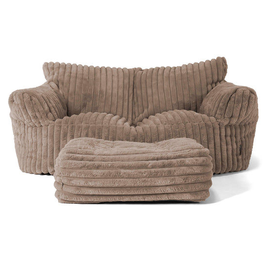 Josephine Sitzsack Sofa - Ultra Plüsch Cord Nerzfarben 02
