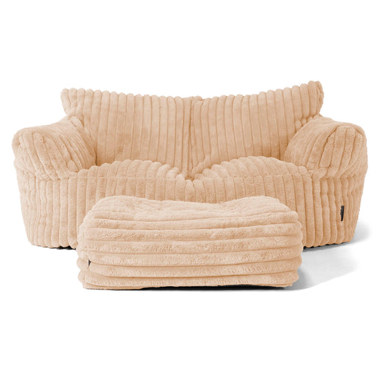 Josephine Sitzsack Sofa - Ultra Plüsch Cord Pfirsich 02