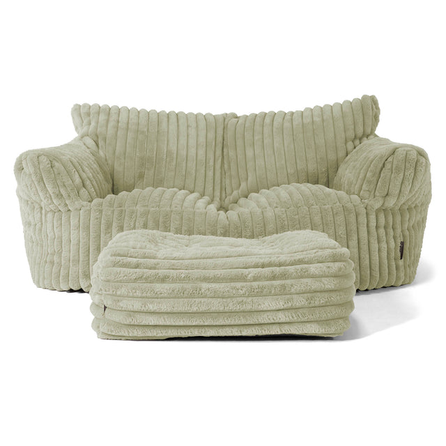Josephine Sitzsack Sofa - Ultra Plüsch Cord Salbeigrün 02