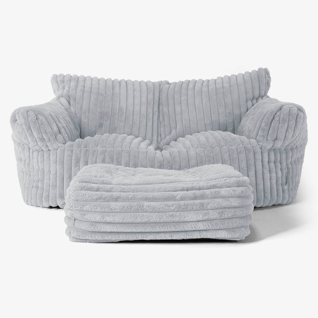 Josephine Sitzsack Sofa - Ultra Plüsch Cord Taubenblau 02