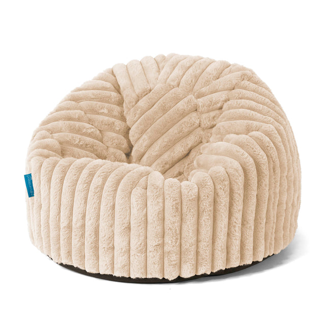 Klassicher Kindersessel Sitzsack 1-5 jahren - Ultra Plüsch Cord Creme 01