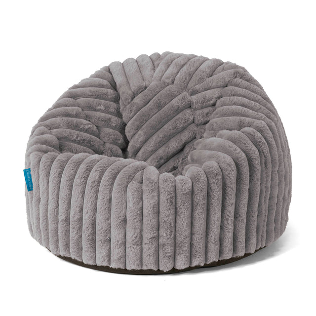 Klassicher Kindersessel Sitzsack 1-5 jahren - Ultra Plüsch Cord Grau 01