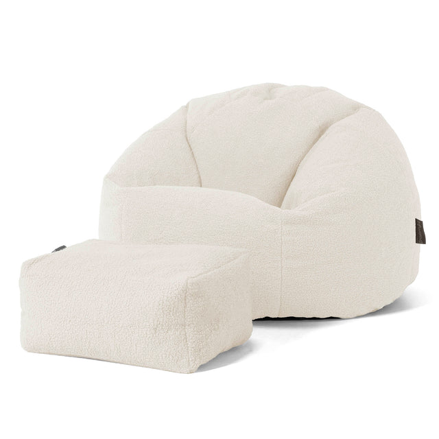 Klassischer Sitzsack Sessel - Bouclé Elfenbein 02