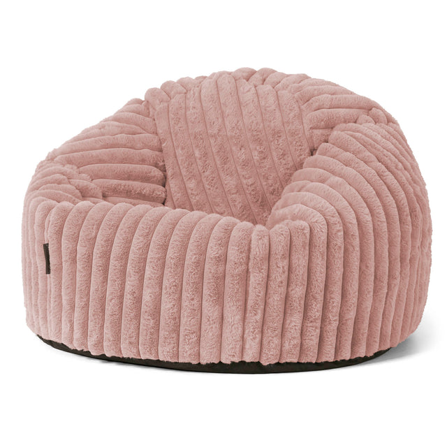 Klassischer Sitzsack Sessel - Ultra Plüsch Cord Pastellrosa 01
