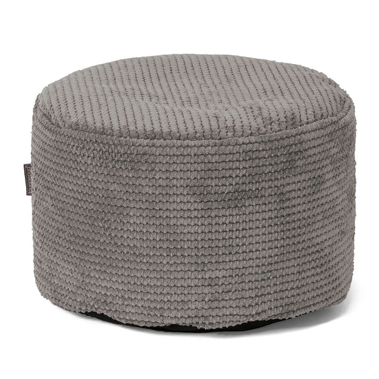 Kleiner runder Fußhocker - Pom-Pom Anthrazit 01