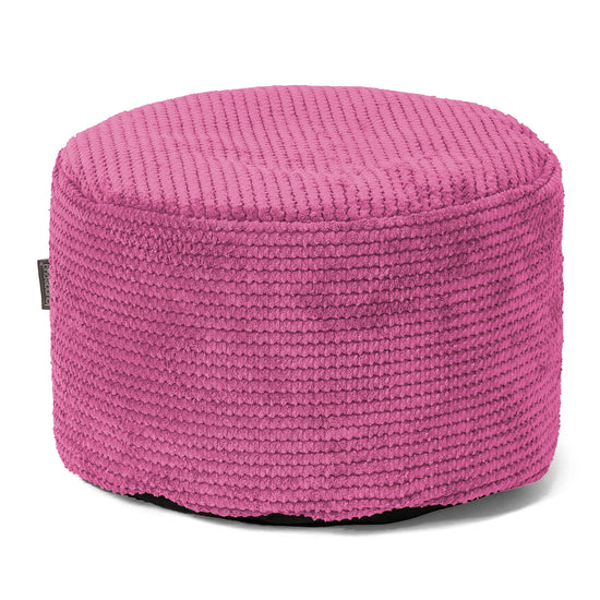 Kleiner runder Fußhocker - Pom-Pom Pink 01