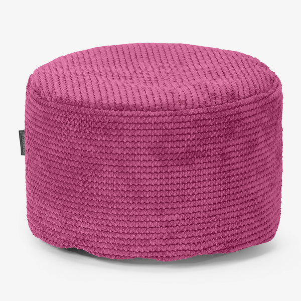 Kleiner runder Fußhocker - Pom-Pom Pink 01