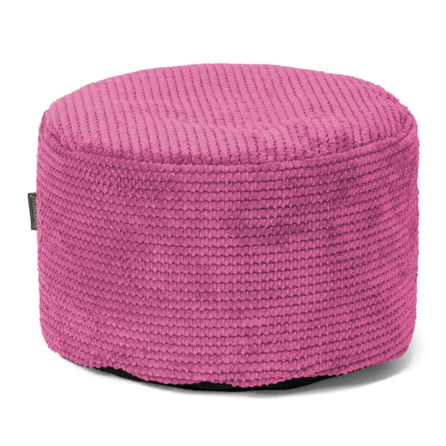 Kleiner runder Fußhocker - Pom-Pom Pink 01