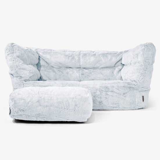 2-Sitzer Albert Sitzsacksofa 2.0 - Kaninchen Kunstfell Pastellblau 02