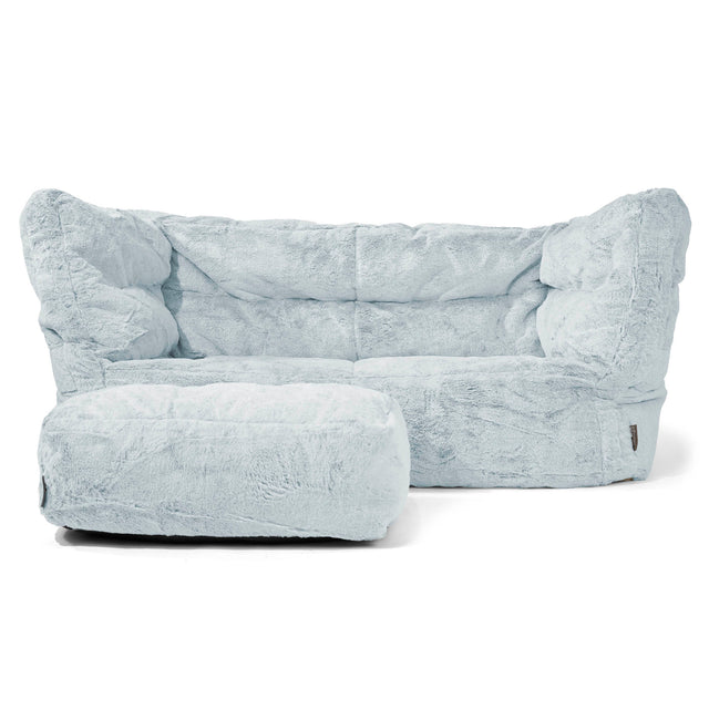 2-Sitzer Albert Sitzsacksofa 2.0 - Kaninchen Kunstfell Pastellblau 02