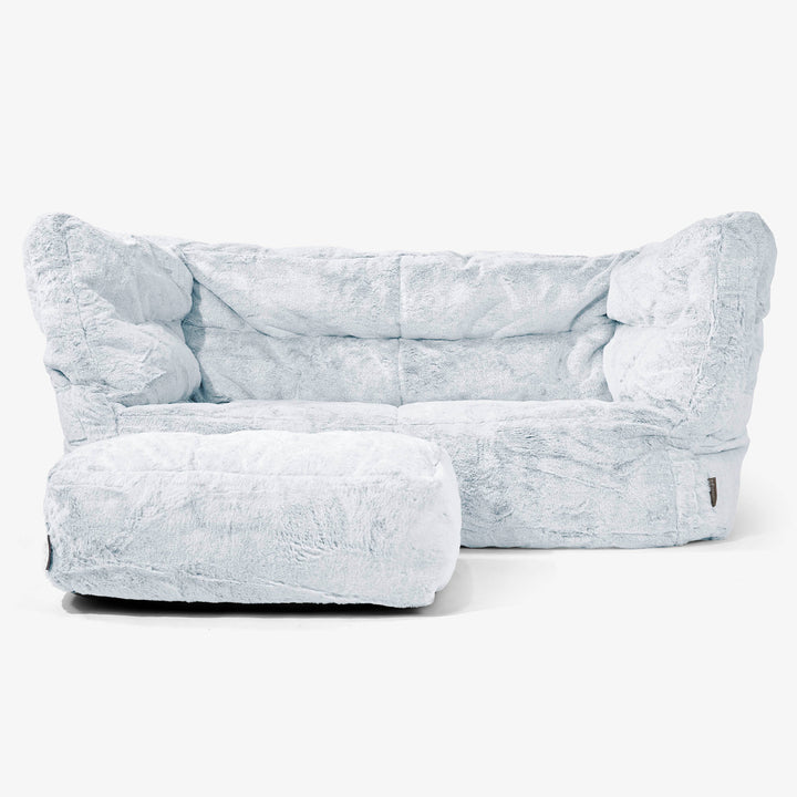 2-Sitzer Albert Sitzsacksofa 2.0 - Kaninchen Kunstfell Pastellblau 02