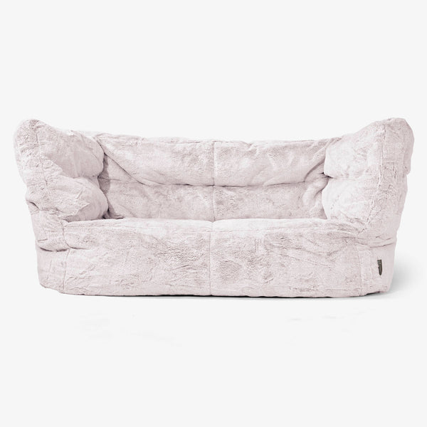 2-Sitzer Albert Sitzsacksofa 2.0 - Kaninchen Kunstfell Pastellrosa 01