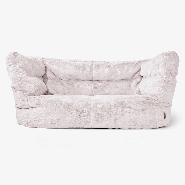 2-Sitzer Albert Sitzsacksofa 2.0 - Kaninchen Kunstfell Pastellrosa 01