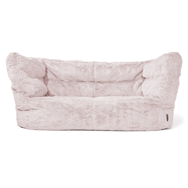 2-Sitzer Albert Sitzsacksofa 2.0 - Kaninchen Kunstfell Pastellrosa 01