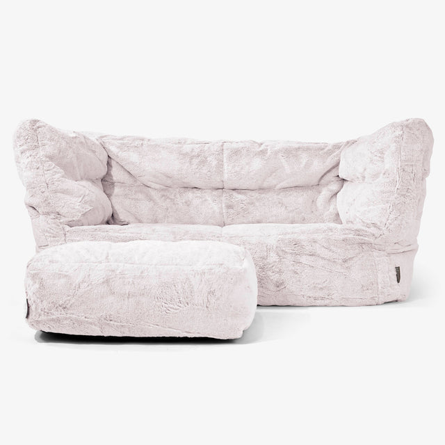 2-Sitzer Albert Sitzsacksofa 2.0 - Kaninchen Kunstfell Pastellrosa 02