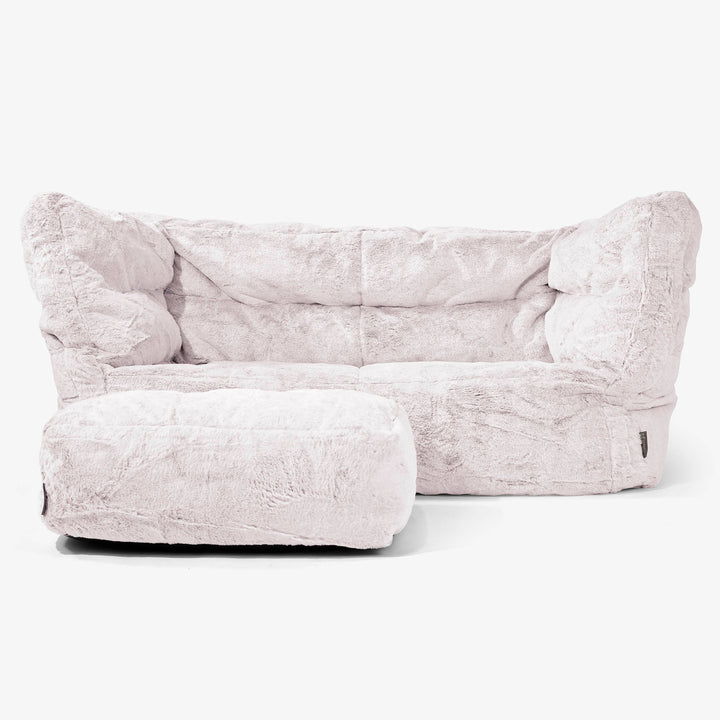 2-Sitzer Albert Sitzsacksofa 2.0 - Kaninchen Kunstfell Pastellrosa 02