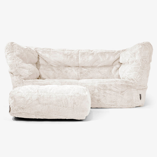2-Sitzer Albert Sitzsacksofa 2.0 - Kaninchen Kunstfell Weiß 02