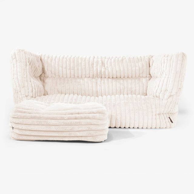2-Sitzer Albert Sitzsacksofa 2.0 - Ultra Plüsch Cord Creme 02
