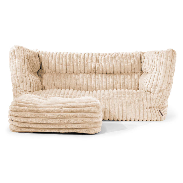 2-Sitzer Albert Sitzsacksofa 2.0 - Ultra Plüsch Cord Creme 02