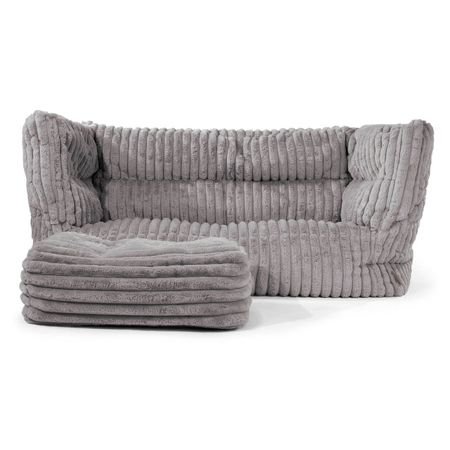 2-Sitzer Albert Sitzsacksofa 2.0 - Ultra Plüsch Cord Grau 02