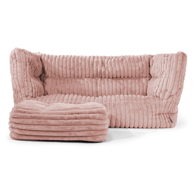 2-Sitzer Albert Sitzsacksofa 2.0 - Ultra Plüsch Cord Pastellrosa 02