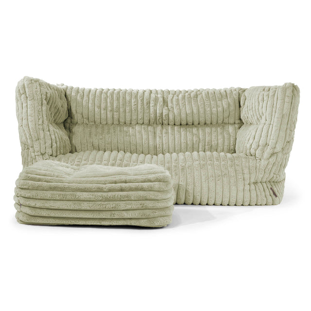 2-Sitzer Albert Sitzsacksofa 2.0 - Ultra Plüsch Cord Salbeigrün 02