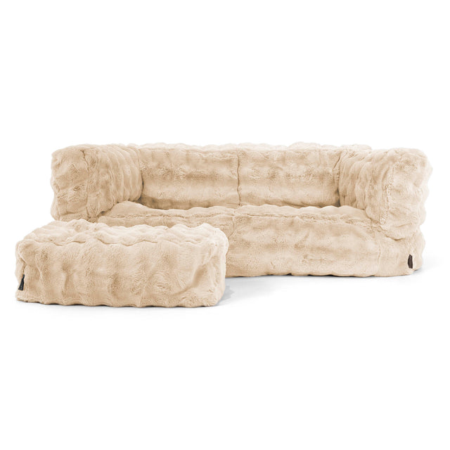 2-Sitzer Albert Sitzsacksofa - Bubble Pelz Creme 02